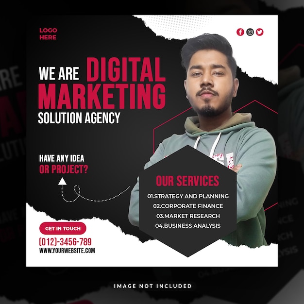Digitales marketing corporate-social-media-beitragsdesign oder web-banner-design
