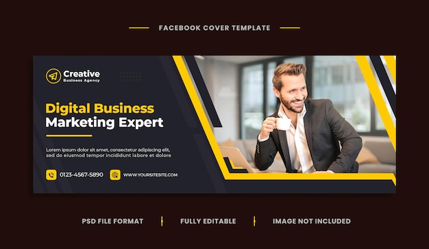 Digitales Marketing-Facebook-Cover und Corporate Web-Banner-Vorlage
