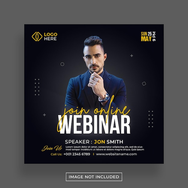 Digitales marketing live-webinar corporate social media post template design