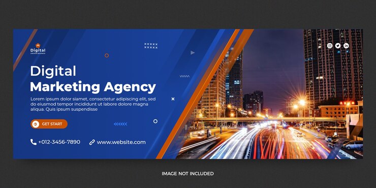 PSD digitales marketing-web und facebook decken die post-banner-vorlage für soziale medien ab