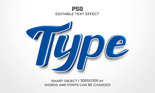 Digite efeito de texto editável 3d com plano de fundo
