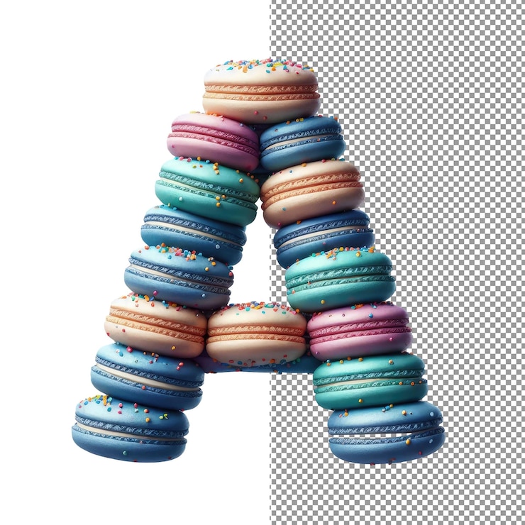 PSD dígitos decadentes se sumergen en irresistibles números macaron en 3d
