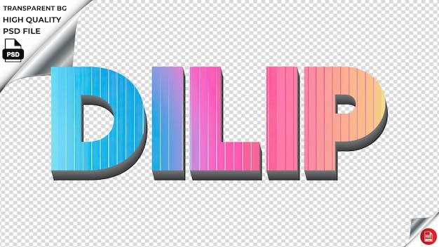 Dilip typografie regenbogen farbenfrohe text textur psd durchsichtig