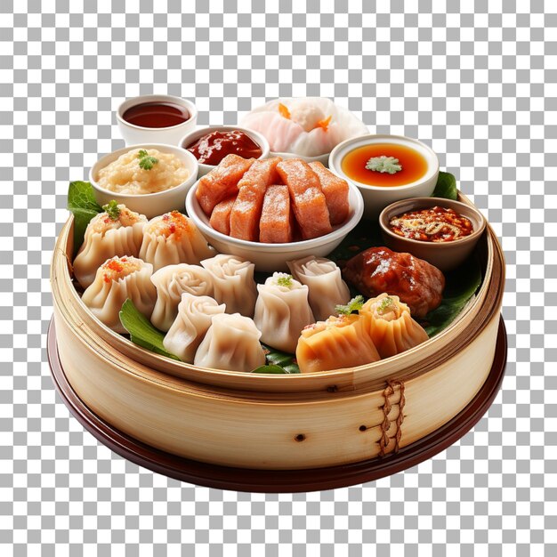 PSD dim sum sobre un fondo transparente