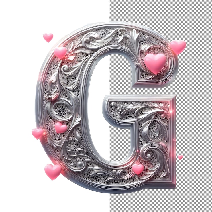 PSD dimensional typography isolated 3d letter on png background