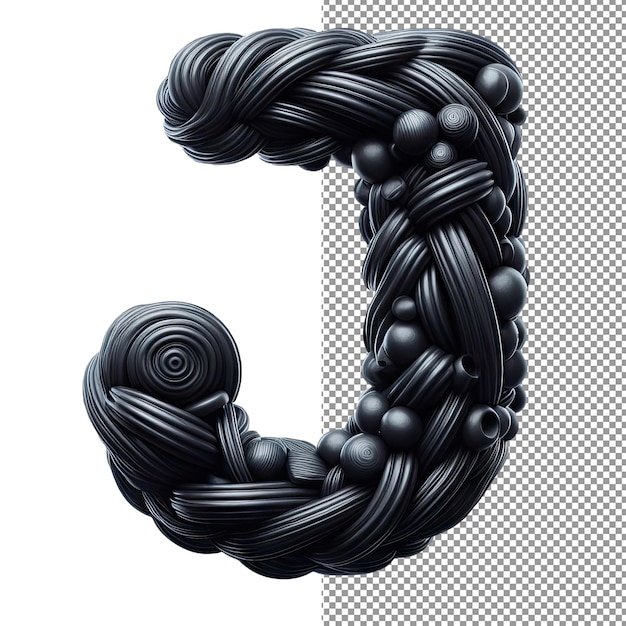 Dimensionale Typographie Isolierte 3D-Buchstaben auf PNG-Hintergrund