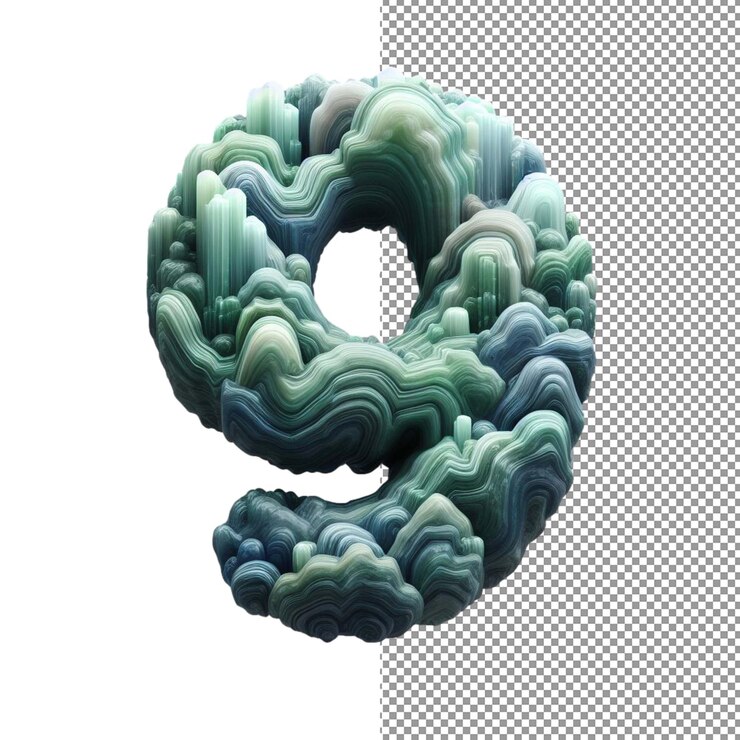 PSD dimensiones numéricas número 3d aislado en un lienzo png claro