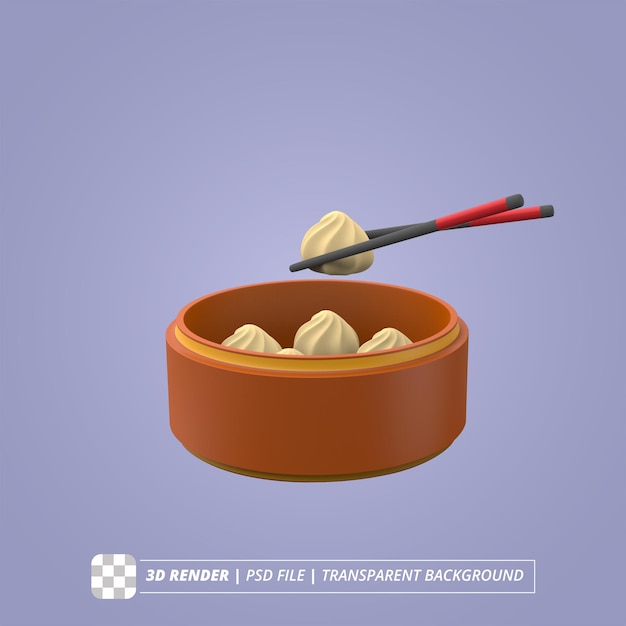 Dimsum 3d render imágenes aisladas