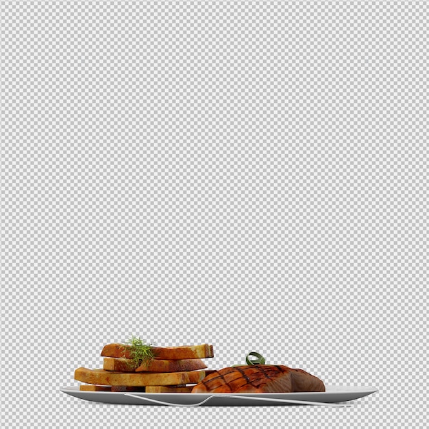 Diner plate render 3d