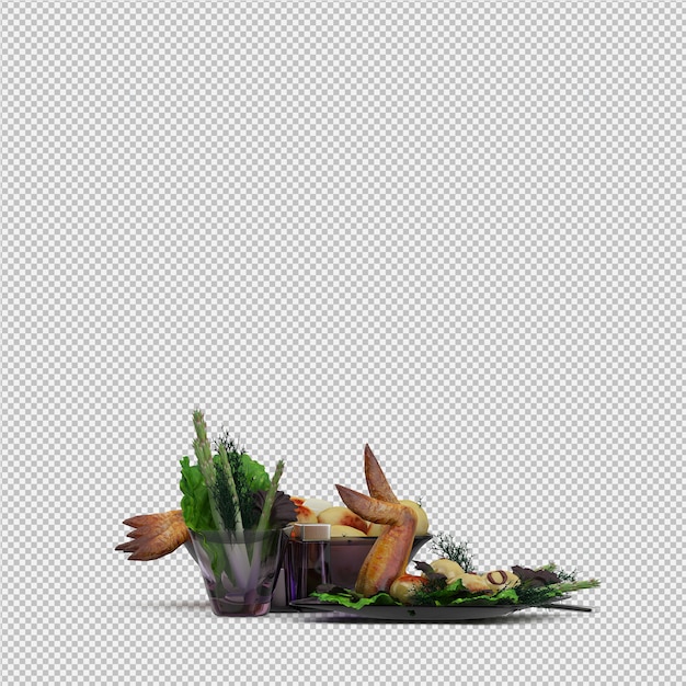 diner plate render 3D