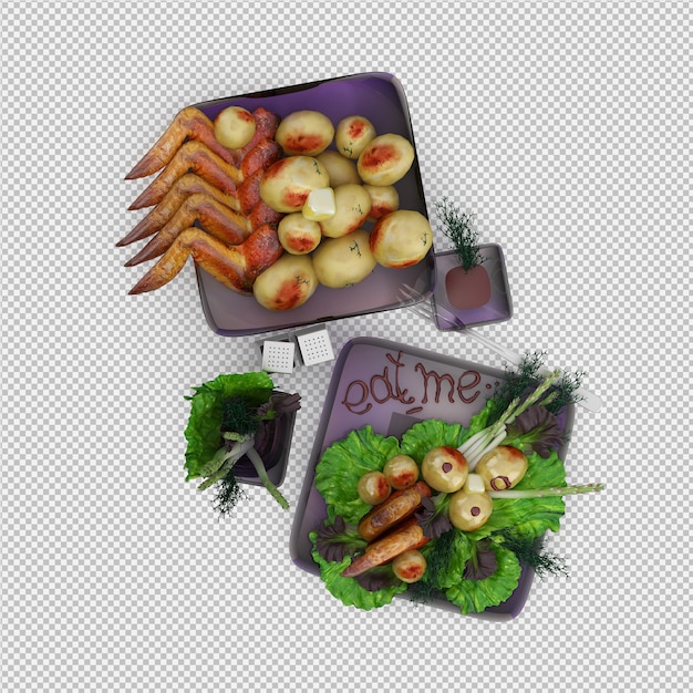 Diner plate render 3d