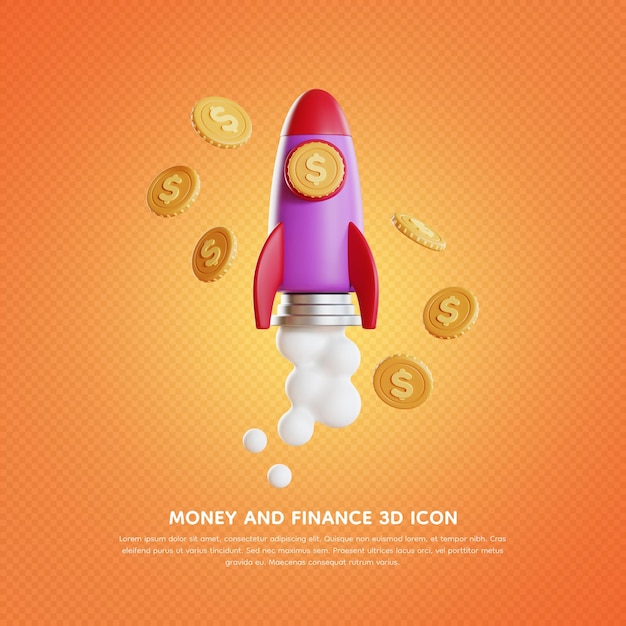 dinero, y, finanzas, 3d, icono, 3d, interpretación