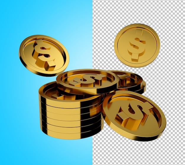 dinero moneda de oro modelo 3d