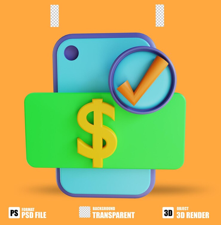 PSD dinero y pasarela de pago de ilustración 3d