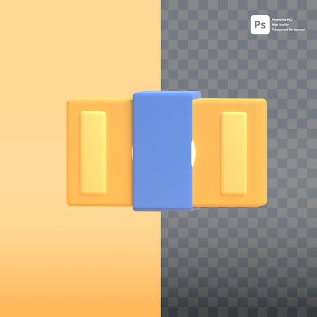 Dinero en renderizado 3D para presentación web de activos gráficos u otros