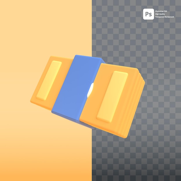 Dinero en renderizado 3D para presentación web de activos gráficos u otros