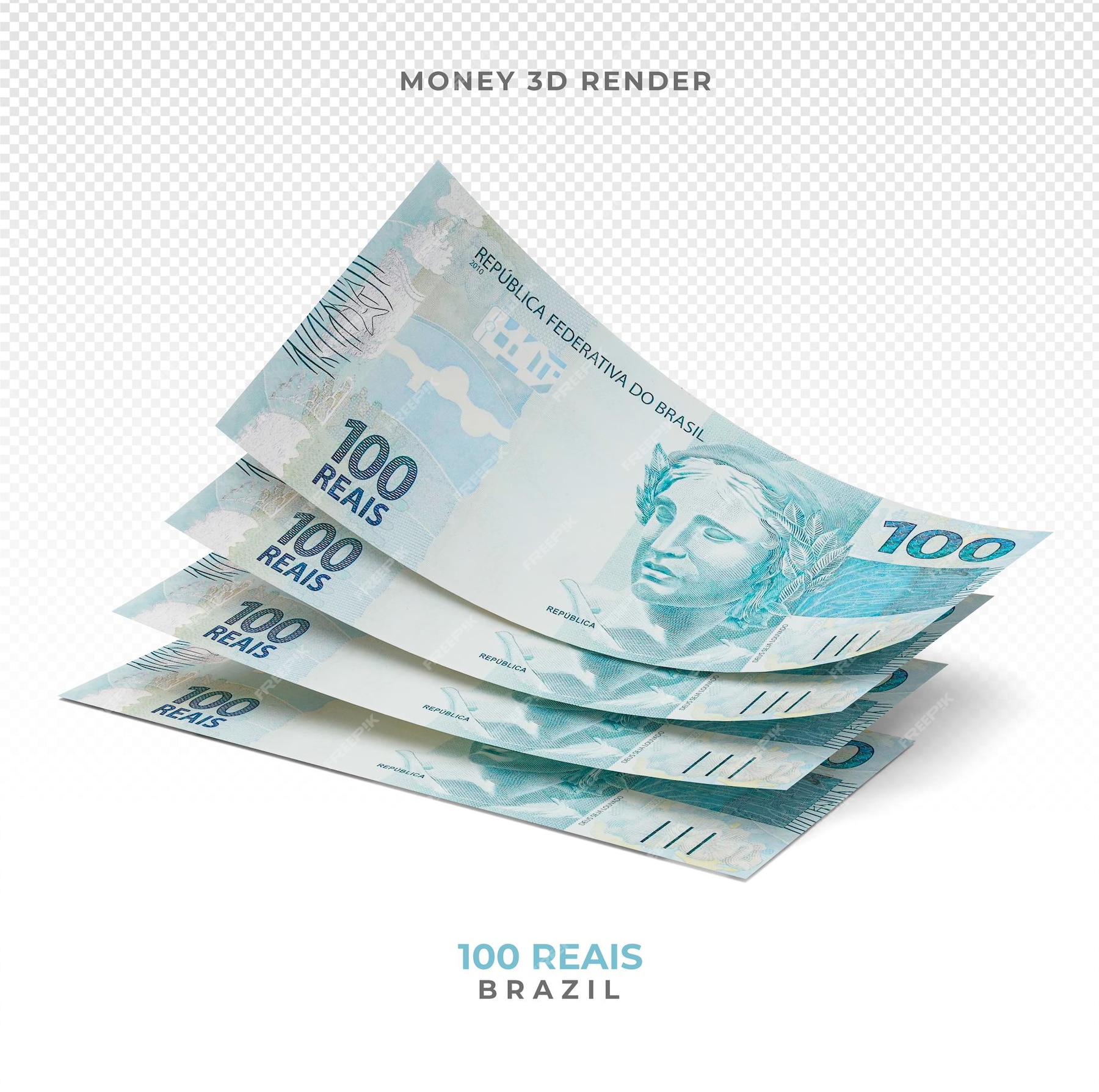 Dinheiro Brasileiro 100 Reais 3d Render PSD Premium dinheiro-brasileiro-100-reais-3d-render-psd-premium