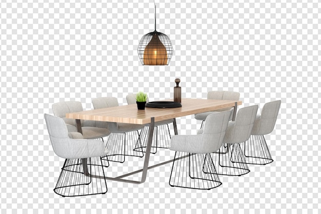 dinner table in 3d rendering