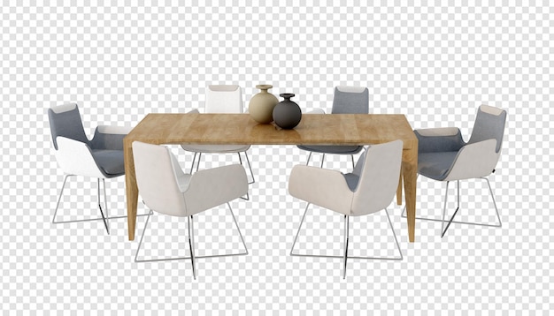 dinner table in 3d rendering