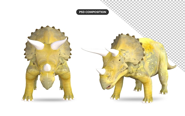 Dinosaurier 3D-Rendering-Illustrationen