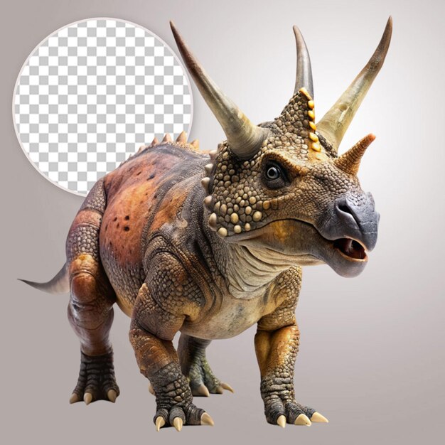 PSD un dinosaurio extinto albertaceratops en aislamiento aislado en un fondo transparente