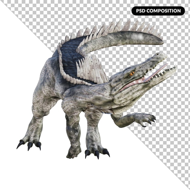 Dinosaurio Helligator aislado 3d