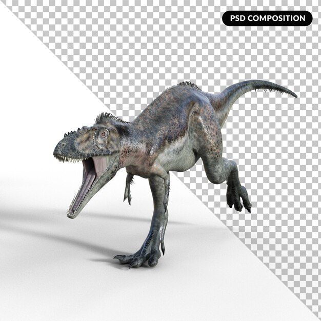 Dinosaurio con sombra aislada 3d