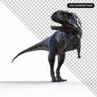 PSD dinosaurio con sombra aislada 3d