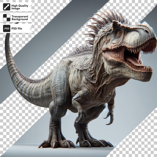 PSD dinosaurio tyrannosaurus rex en fondo transparente con capa de máscara editable