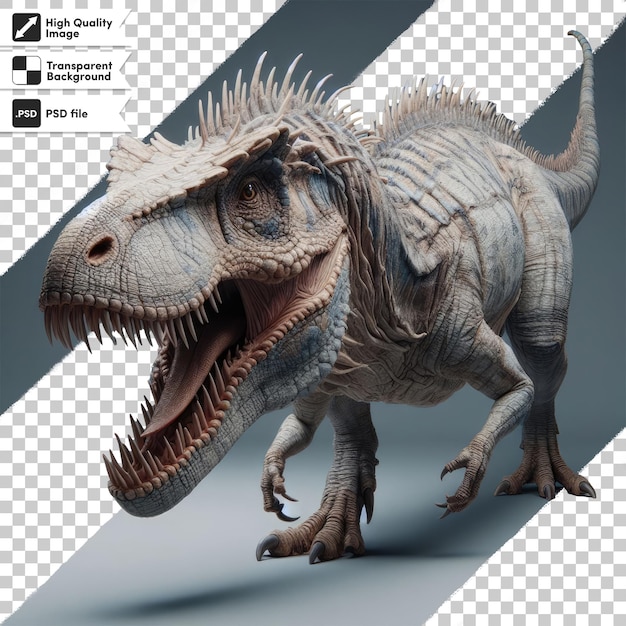 PSD dinosaurio tyrannosaurus rex en fondo transparente con capa de máscara editable