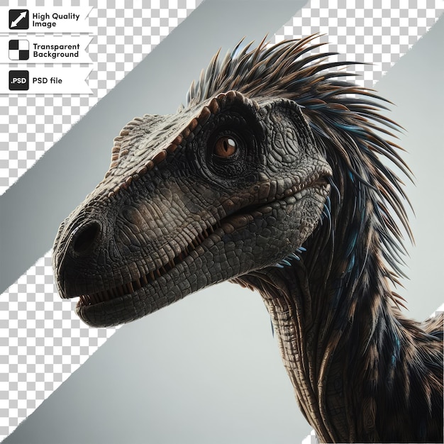 PSD dinosaurio tyrannosaurus rex en fondo transparente con capa de máscara editable