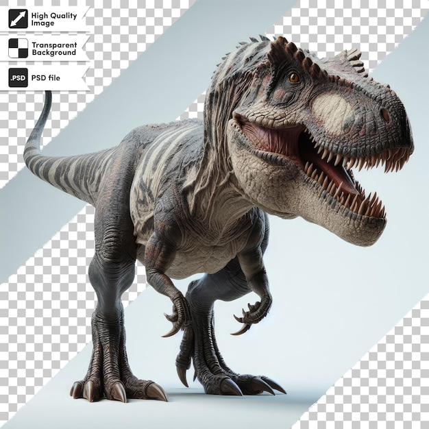 Dinosaurio tyrannosaurus rex en fondo transparente con capa de máscara editable
