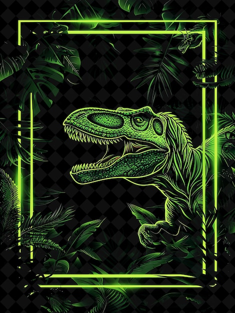 PSD un dinosaurio verde con un fondo verde con un trasfondo verde con las palabras 