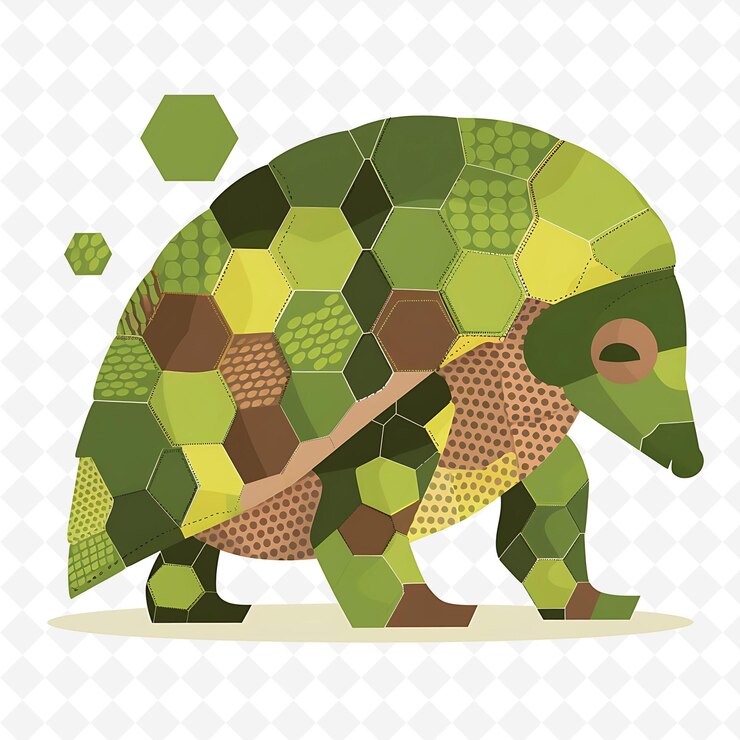 PSD un dinosaurio verde con un patrón verde y naranja