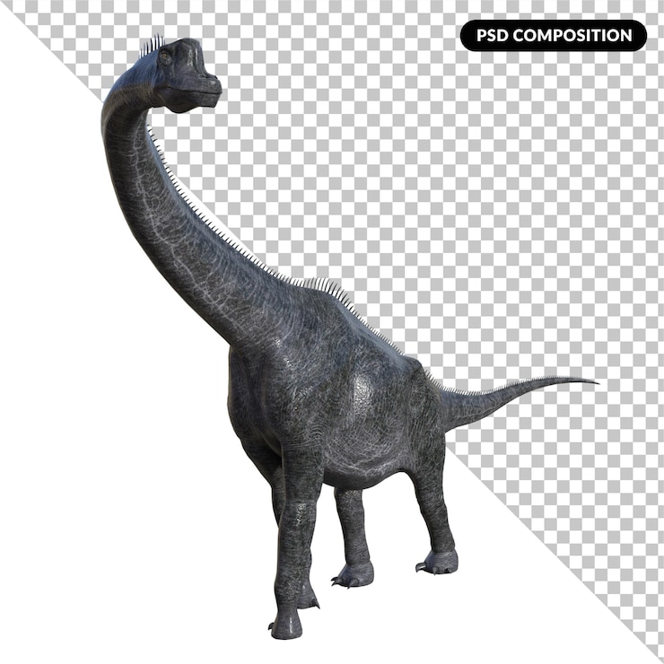 PSD dinossauro braquiossauro isolado renderização 3d