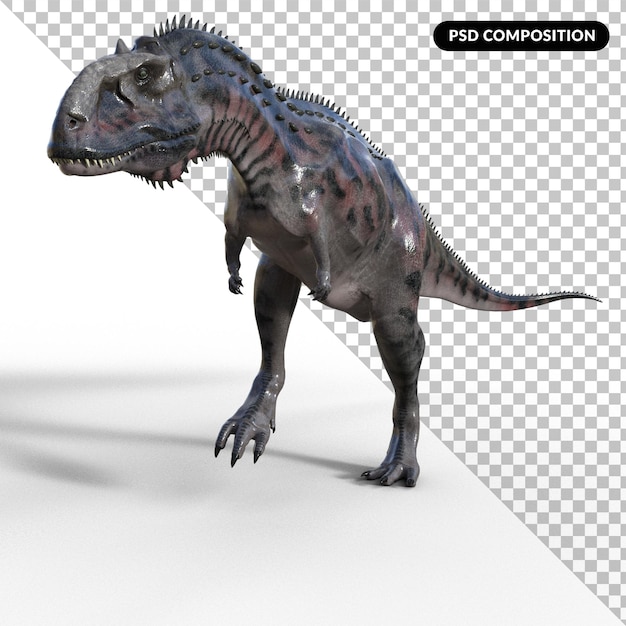 PSD dinossauro com sombra isolada 3d