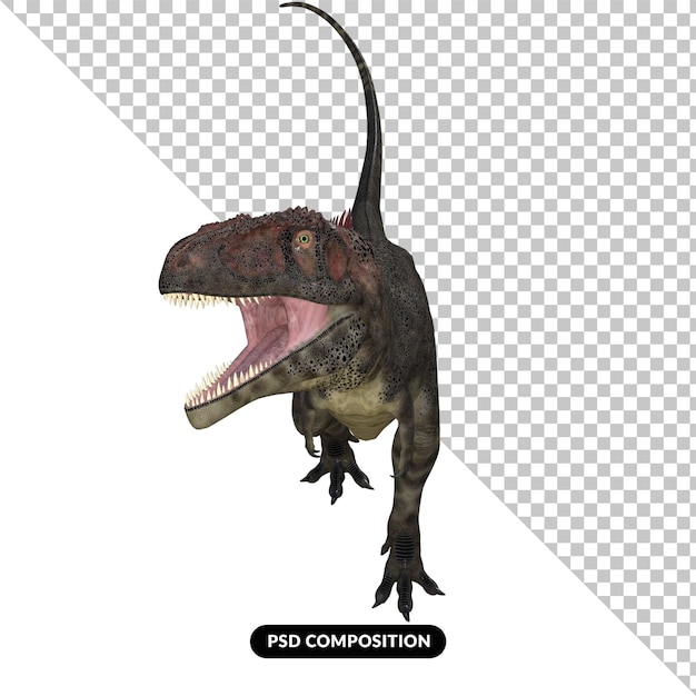 Dinossauro mapusaurus isolado renderização 3d