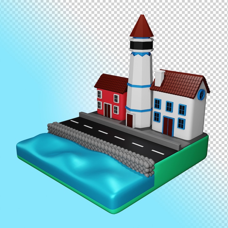 PSD diorama isométrico 3d de kerry irlanda
