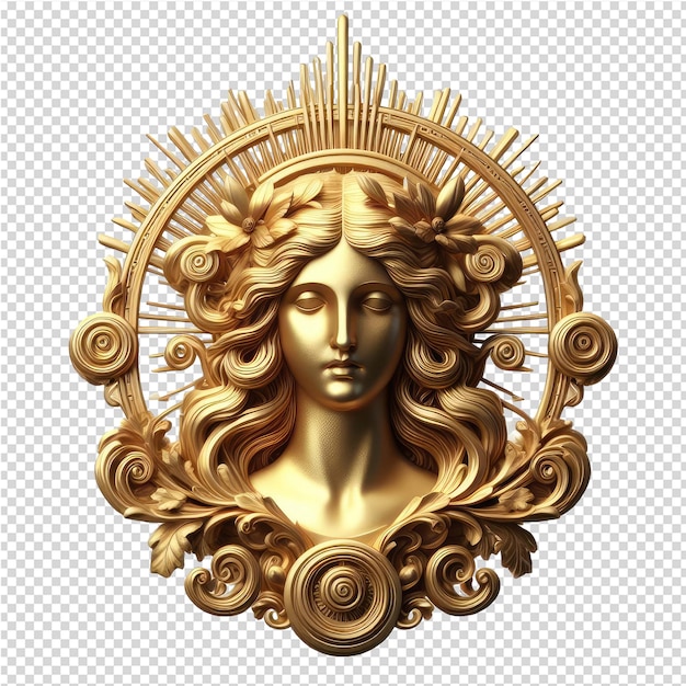 PSD un dios geek dorado renderizado en 3d