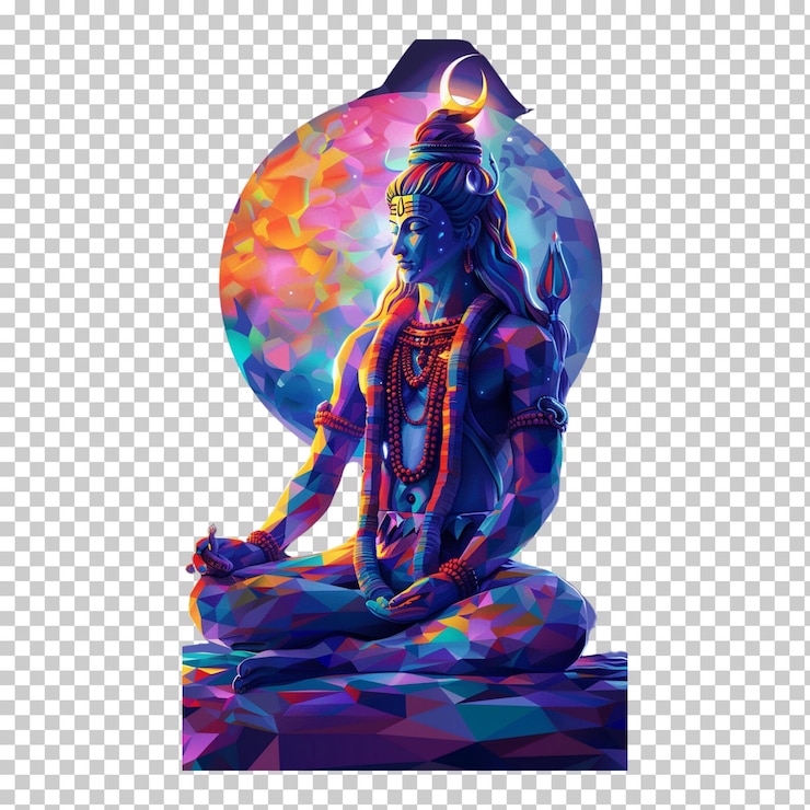PSD dios shiva aislado en un fondo transparente