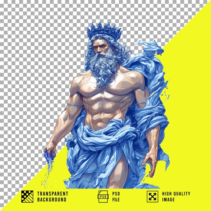 PSD el dios zeus en un fondo transparente