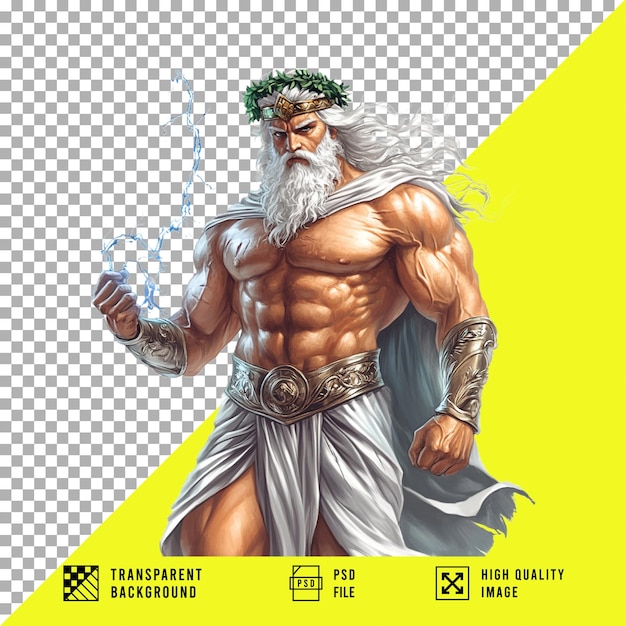 el dios Zeus en un fondo transparente