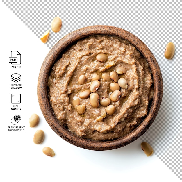 Dip de haricots de fave isolé sans fond