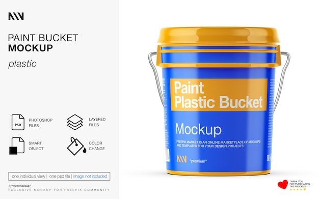 Dipingere il secchio mockup