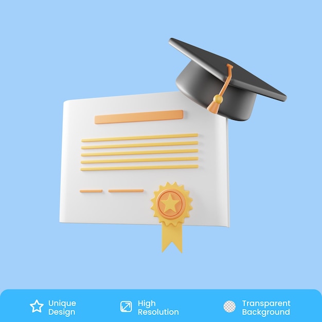 Diploma, 3d, ilustración