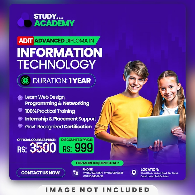 Diploma avanzado en curso de tecnología de la información Anuncio