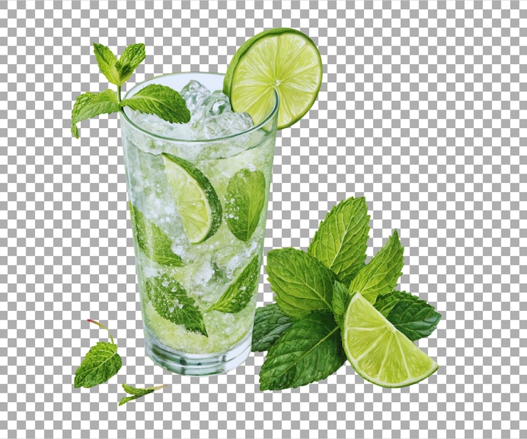 PSD directement au-dessus de la photo du verre mojito sur
