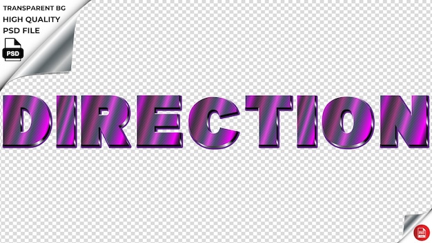 Direction Typographie Texte Léger Violet Texte Métallique Psd Transparent