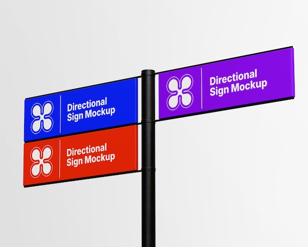 Directional Sign Mockup in an Urban Setting