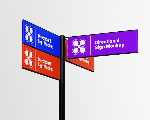 Directional Sign Mockup in Public Space